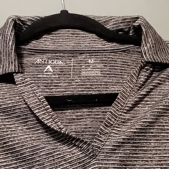 Antigua golf polo size Medium Excellent preworn condition women's black striped - Picture 3 of 5